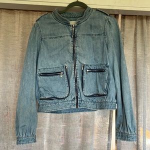 Avec Les Filles Denim Bomber Jacket